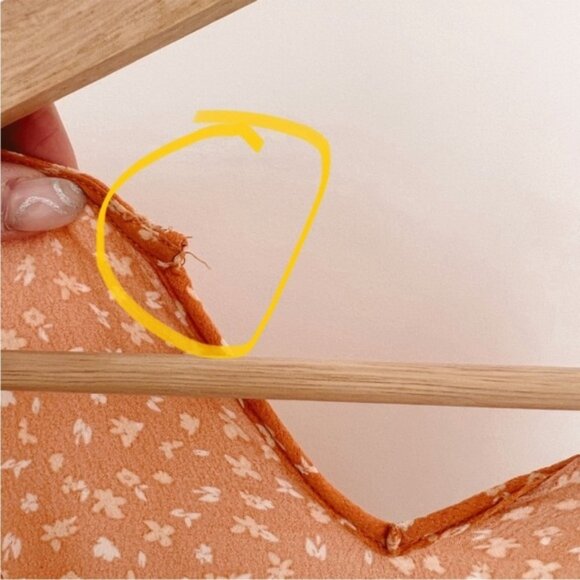 Kivari Women's Fleur Ditsy Midi Dress Orange Rust Floral Print Tie Waist Size XS - Picture 15 of 16